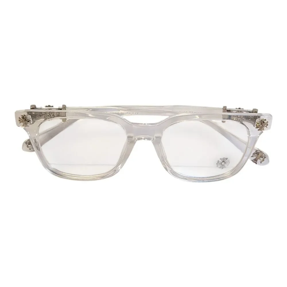 Chrome Hearts Clear Glasses Silver Cross Crystal Frames Eyewear 2273 53[]18-138
